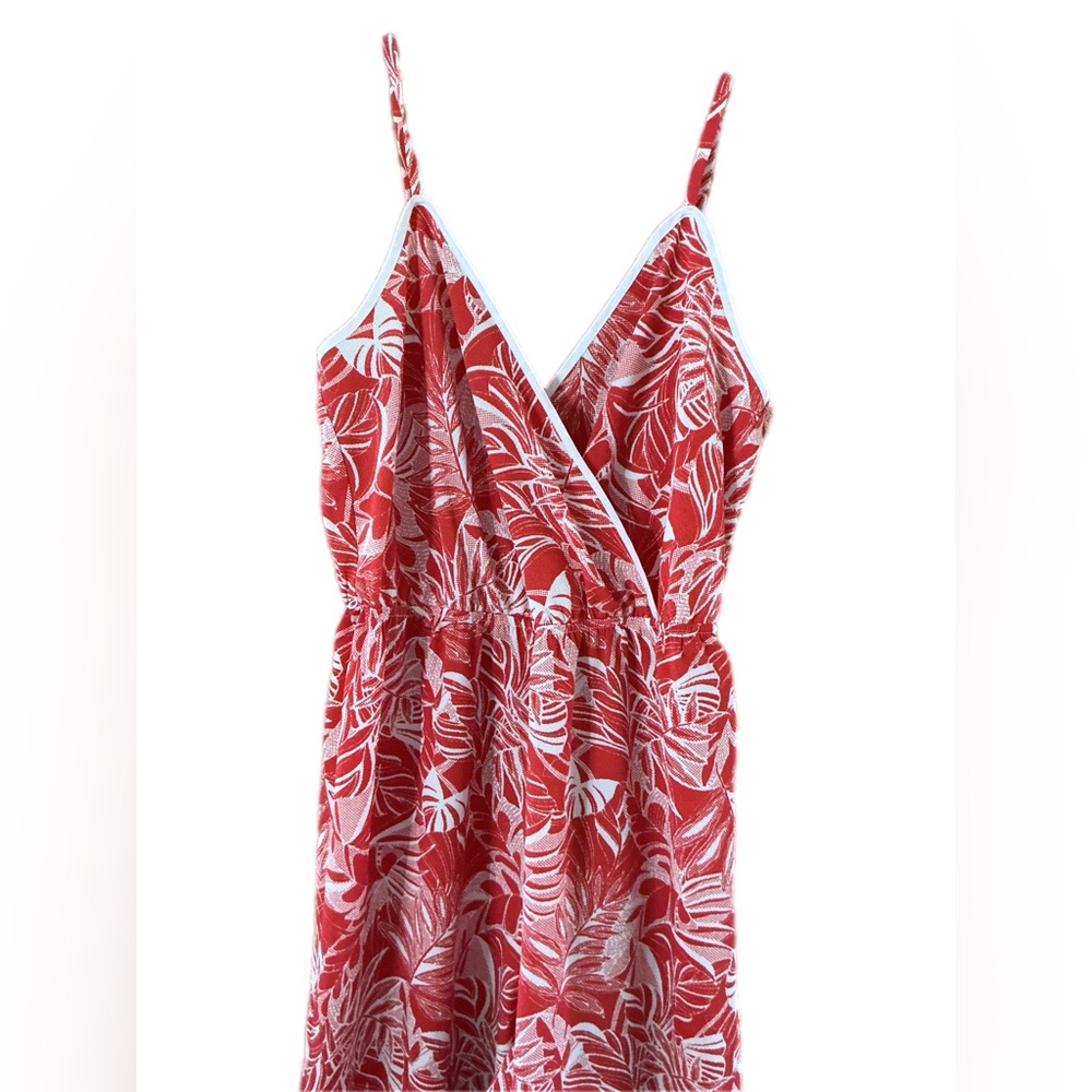 Tropical print red and white jumpsuit small - Picture 2 of 10